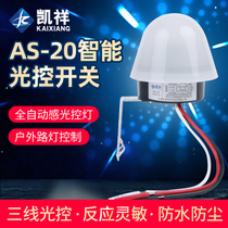 Light control switch 220V rainproof AS-20 22 10 automatic night bright sensor switch intelligent street light controller