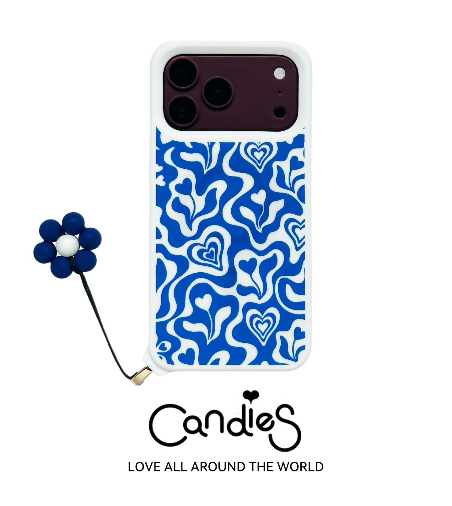 CLICHE Vintage Blue Waves Hearts iPhone Case