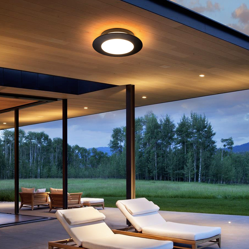 LED outdoor suction top light waterproof anti-mosquito wall lamp round outdoor courtyard light balcony into the door hall wall lamp