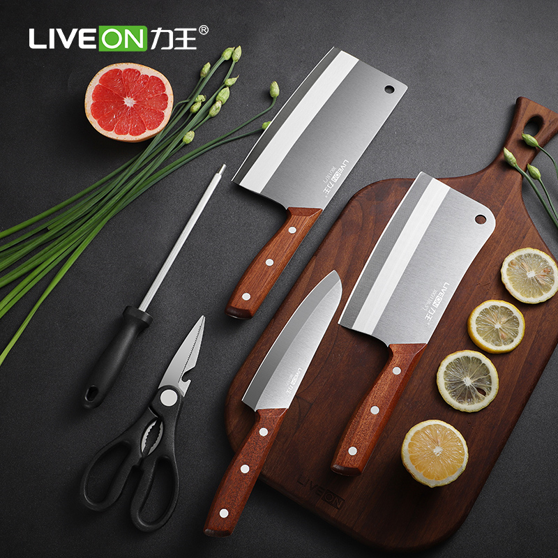 90天质量问题换新！5件套耐用斩骨切菜刀