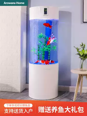 Cylindrical bottom filter acrylic ecological fish tank Aquarium living room goldfish tank Household small and medium-sized lower filter free water change