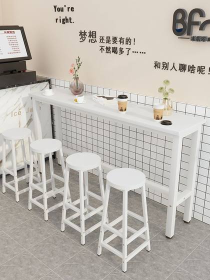 벽에 바 테이블, 밀크티 가게 테이블과 의자, 상업용 하이 테이블, 가정용 긴 테이블, 발코니 창 테이블, 거실 좁은 테이블
