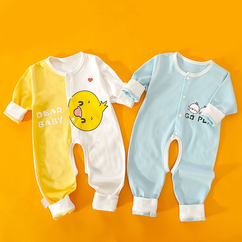 Baby clothes pure cotton opening newborn coat open crotch spring fall winter set start growing sleeve net ruby