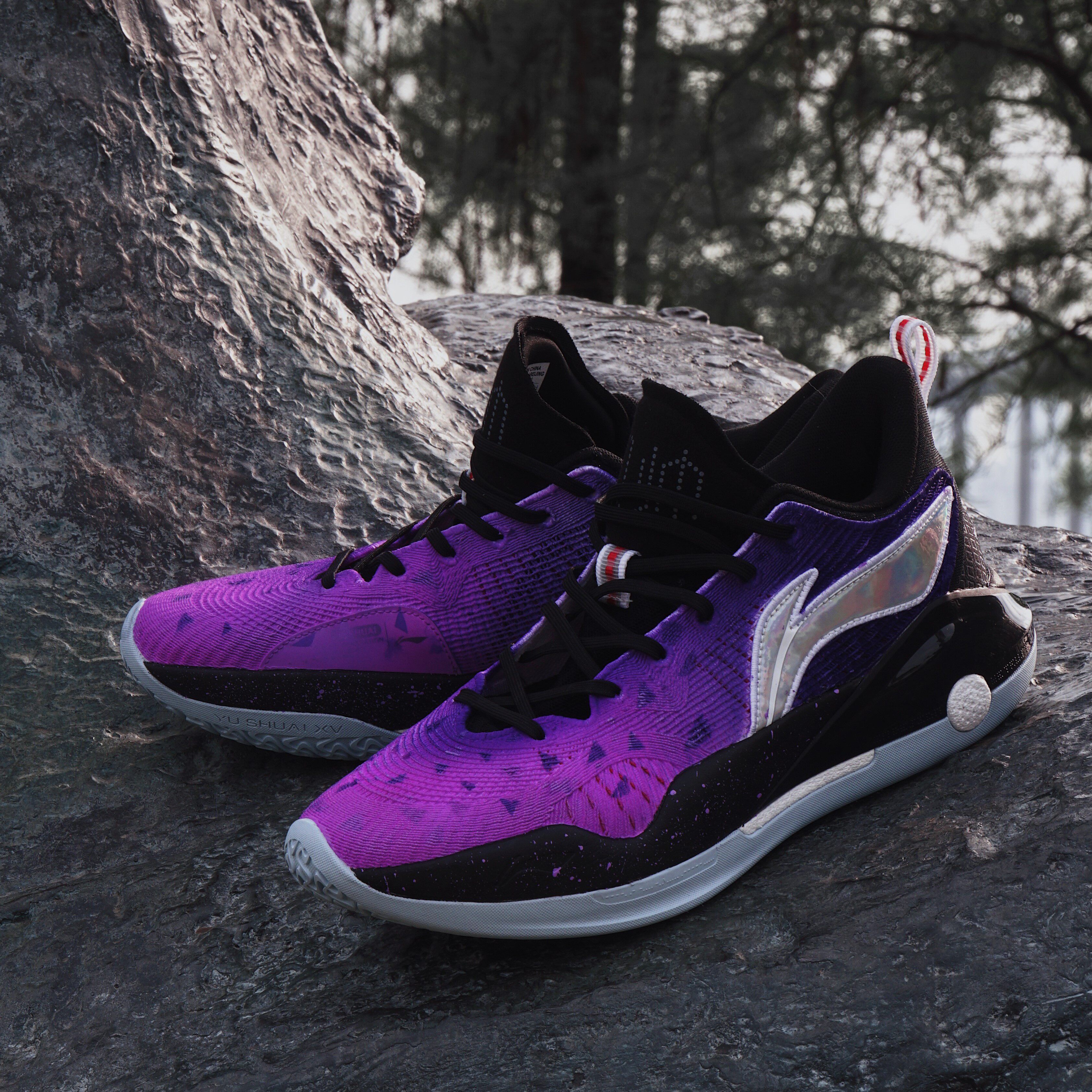LiNing Li Ning Yu Shuai 15V2 BENG Gradual Layer Purple Purple Manba Real Fight Basketball Shoes Men's Shoes Sneakers