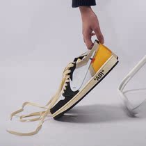 NIKE Air Jordan 1 Black yellow toe sneakers custom low bunch of Nike mens shoes aj1 low female shoemaker