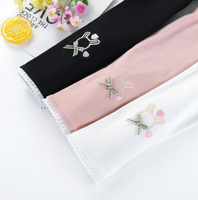 Children's clothing girl inside lap pants spring and autumn slim fit children pure cotton outwear long pants for children's baby Han version pants white