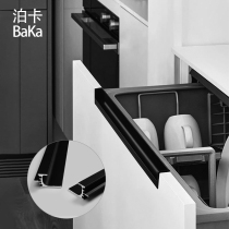 Embedded black hidden handle custom furniture home slotted Drawer Wardrobe long cabinet light luxury G-shaped handle