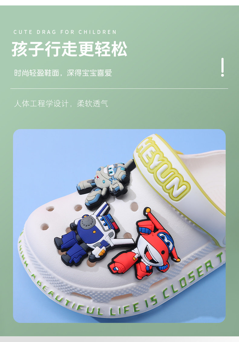 超级大侠儿童洞洞鞋男童拖鞋夏季新款防滑软底凉鞋宝宝男孩沙滩鞋 — 5