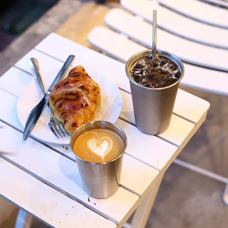 Seven seven ins industrial wind Nordic ice latte coffee cup cold drink cup stainless steel milk tea cup beer glass