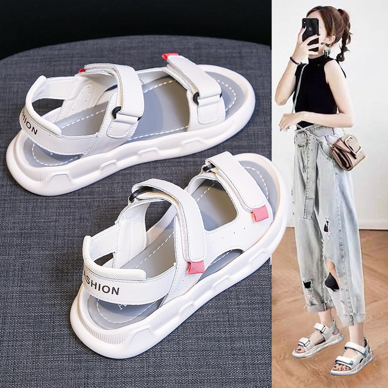 Roman sports sandals female 2021 new summer college students casual beach shoes all-match flat soft bottom pregnant women