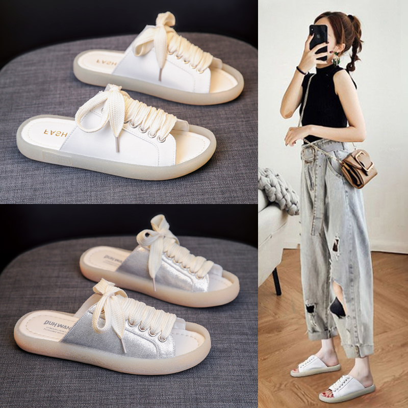 Net red slippers female summer wear fashion ins tide super hot 2022 new flat bottom non-slip soft bottom pregnant women sandals