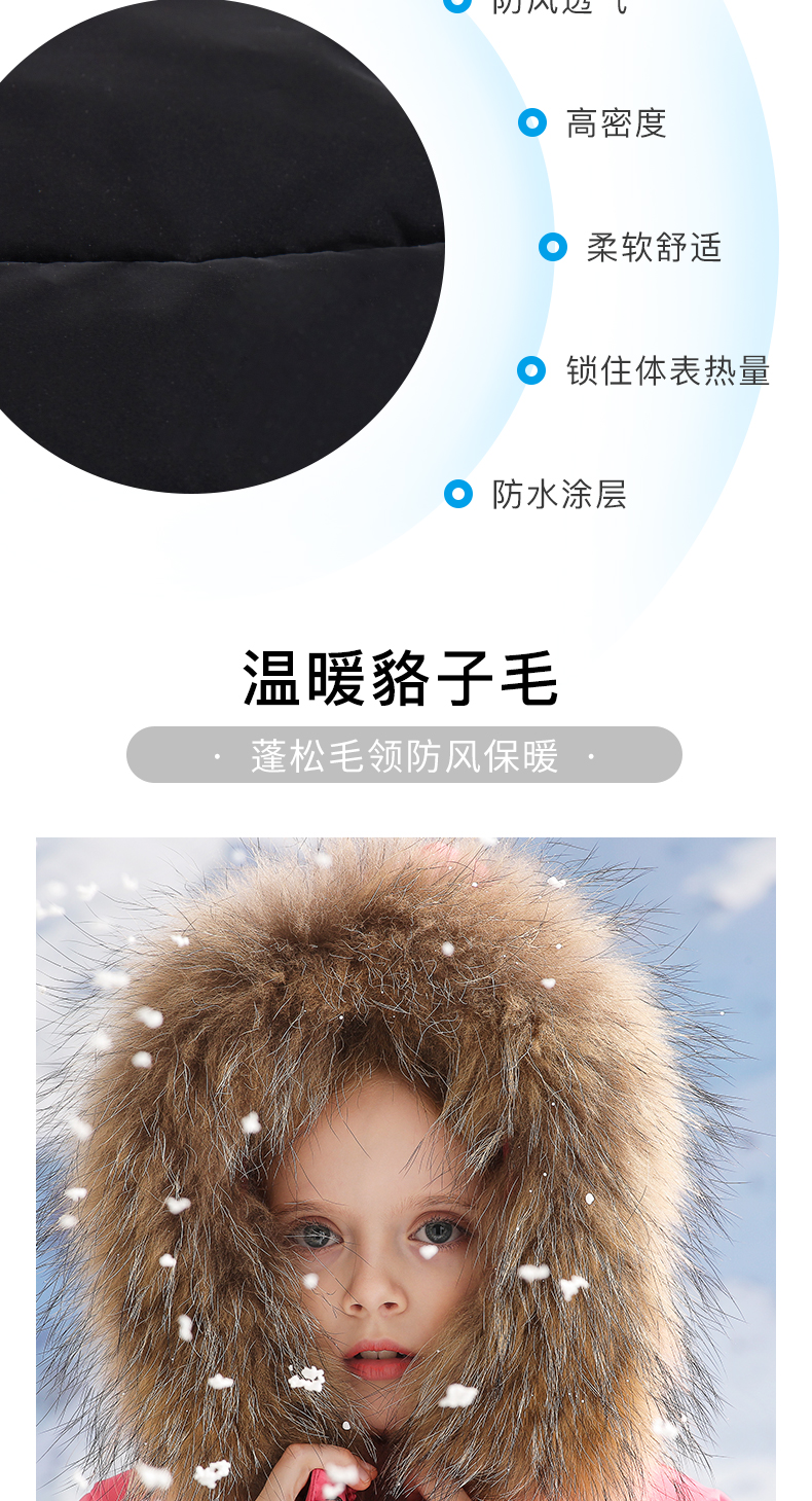 断码好价 雅鹿 童装 貉毛大领 90白鸭绒羽绒服 图4