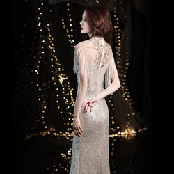Yuwei Evening Dress 2023 New Liu Su Seebone Time Car Model Performance Playing Banquet Graduate Graduate Dress