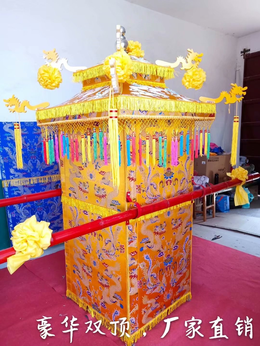 White Affair Sedan Bone Ash Box Funeral Flowers Palanquin Folding Wooden Props Funerary Funerary