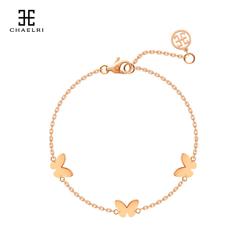 Lamil butterfly hand - plated 18K rose gold gold butterfly jewelry gift simple temperament