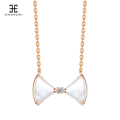 Юбка с бантиком из жемчуга, ожерелье, золотая цепочка, серебро 925 пробы, розовое золото