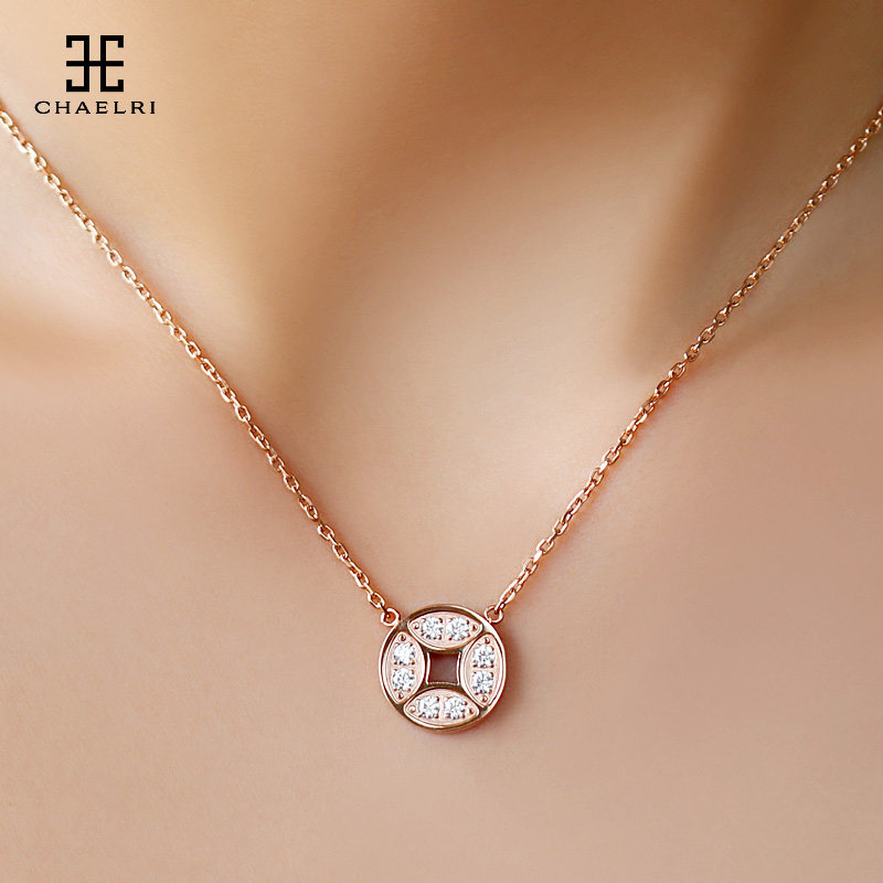 Shangxin necklace female ins gentle light luxury niche summer wear clavicle chain titanium steel plated 18K rose gold color gold summer