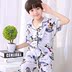 . Childrens pajamagirls mùa xuân và mùa hè bông ngắn tay quần áo đan len ve áo phù hợp với trẻ em gái ở trẻ em nhà lớn 