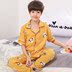 . Childrens pajamagirls mùa xuân và mùa hè bông ngắn tay quần áo đan len ve áo phù hợp với trẻ em gái ở trẻ em nhà lớn 