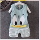 . Boys vest bộ bộ bé mùa hè không tay quần short hai mảnh 0-1-2-3-4 tuổi cartoon áo khoác.