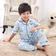 . Childrens pajamagirls mùa xuân và mùa hè bông ngắn tay quần áo đan len ve áo phù hợp với trẻ em gái ở trẻ em nhà lớn