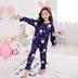 Cô gái quanh cổ áo lụa băng nhà quần áo. Thiết lập năm 2020 mùa xuân childrens quần dài tay Pyjama hai mảnh máy lạnh phù hợp 