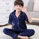 . Childrens pajamagirls mùa xuân và mùa hè bông ngắn tay quần áo đan len ve áo phù hợp với trẻ em gái ở trẻ em nhà lớn