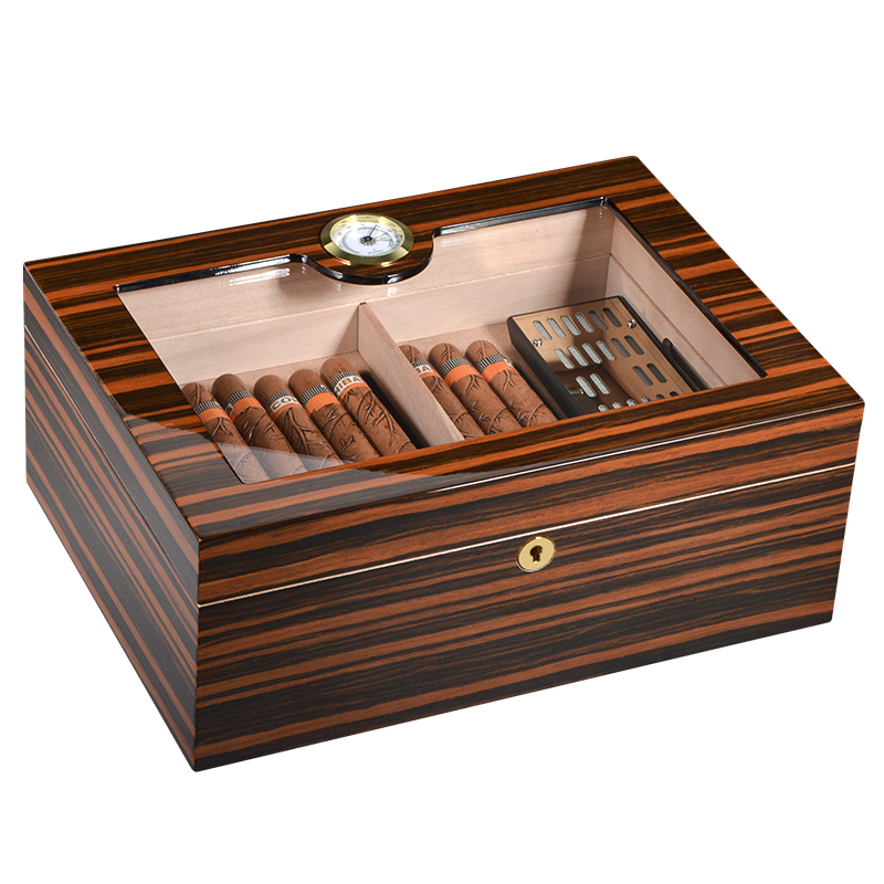 Cigar Cigarette Case Large Capacity Cedar Wood Case Cigar Moisturizing Case Suit Cigar Case Double Cigar Case With Lock