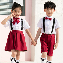 Childrens dress suit little boy performance host flower girl with pants boy piano chorus performance costume summer