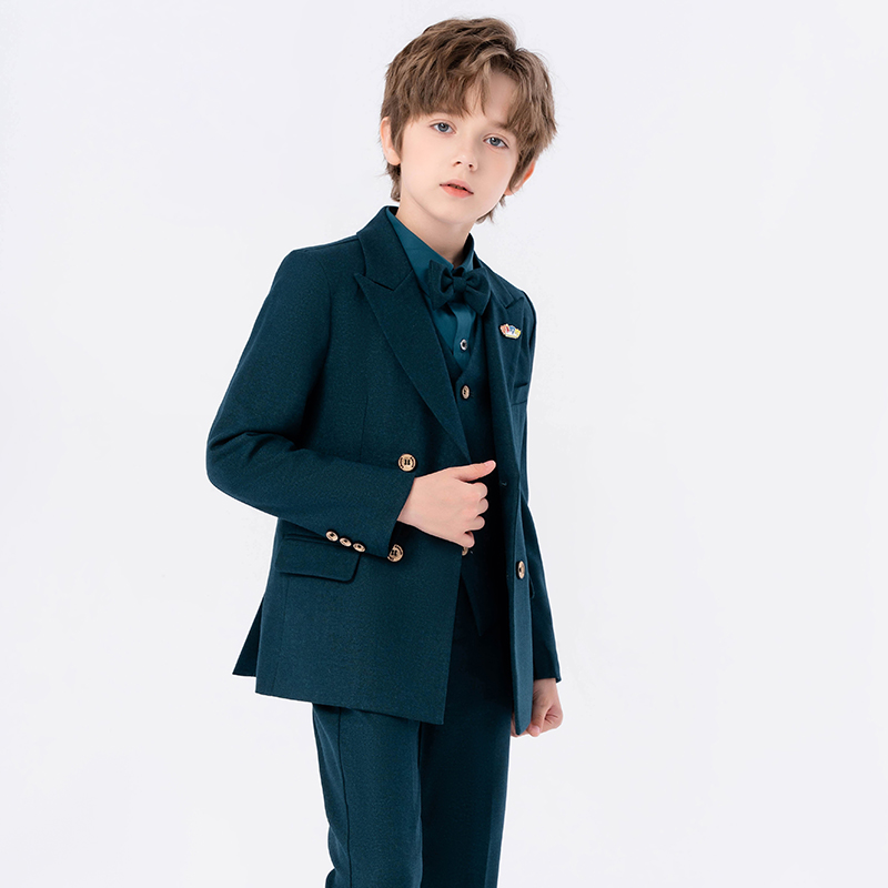 Boy suits suit 2023 new children host gown for piano performance high-end walking show Inron Little West suit-Taobao