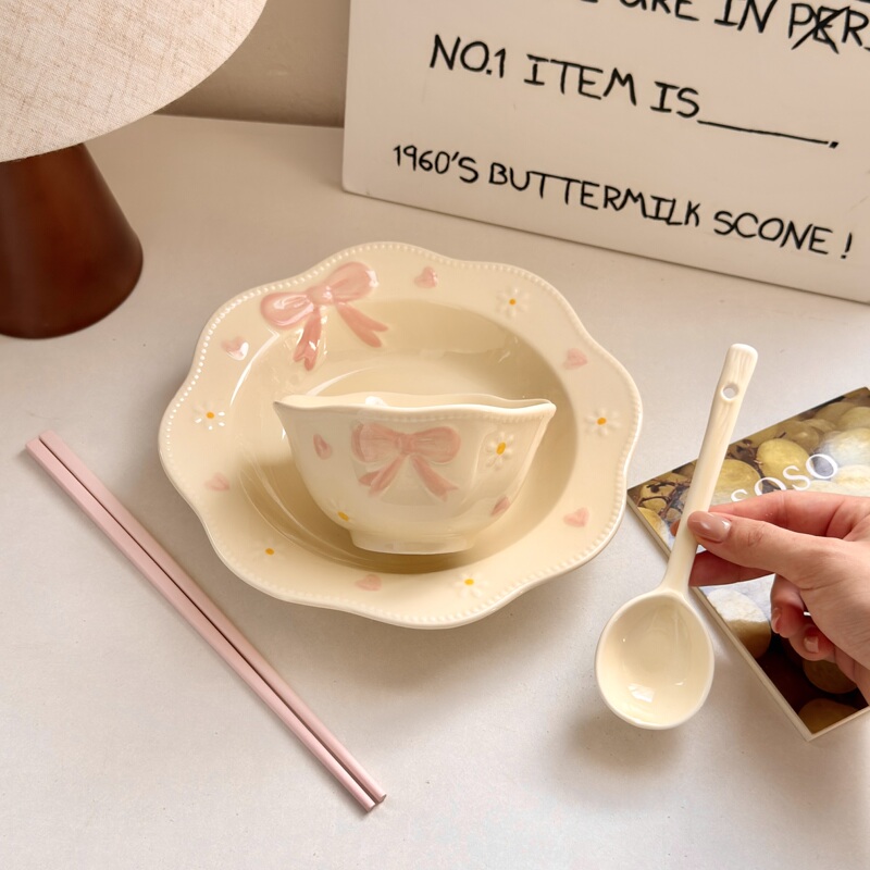 Ceramic Tableware Bowl and Plate Set, Moving Gift, High-End Personal Use Bowl, High-Value Tableware, Beautiful Tableware Set