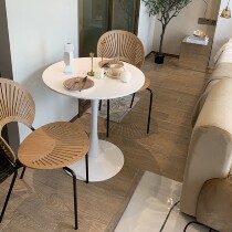 Nordic Ins White Tulip Round Table Brief Balcony Tea Table Coffee Table Chairs Combo Home small family dining table