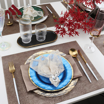 Special price and family leather dining mat waterproof and anti-oil light lavish washable heat insulation mat dinner plate cushion Western table cushion