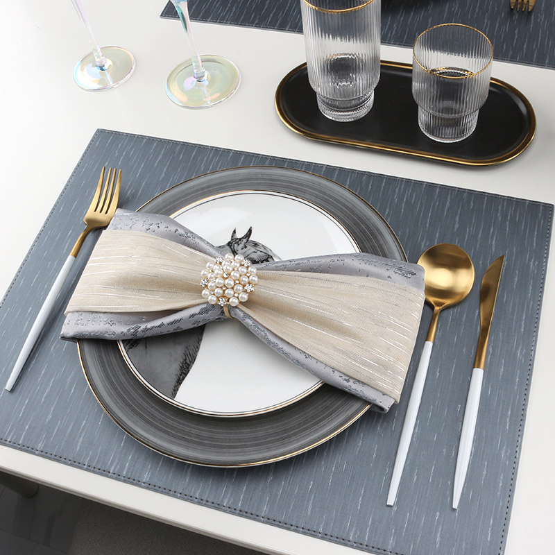 Heting model room placemat black waterproof and oil-proof Japanese-style Chinese style placemat steak mat dining table insulation mat