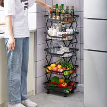 Foldable kitchen Vegetable Shelve With floor multilayer Put fruit and vegetable storage rack Home Fruit vegetable basket containing basket