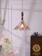 Dizan Colorful Butterfly Glass Pendant Light American Style Bar Table Vintage Mid-Century Pendant Light Cozy Girl's Bedside Lamp