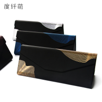 Glasses case mens lightweight small folding triangle portable anti-pressure girl literary retro simple ink box