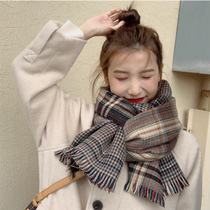  Korean version of the cashmere scarf female autumn and winter ins trendy men all-match shawl thickened warm cute girl student bib