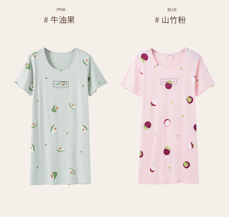 三枪 无袖/短袖/落肩中袖 纯棉印花睡裙 图7