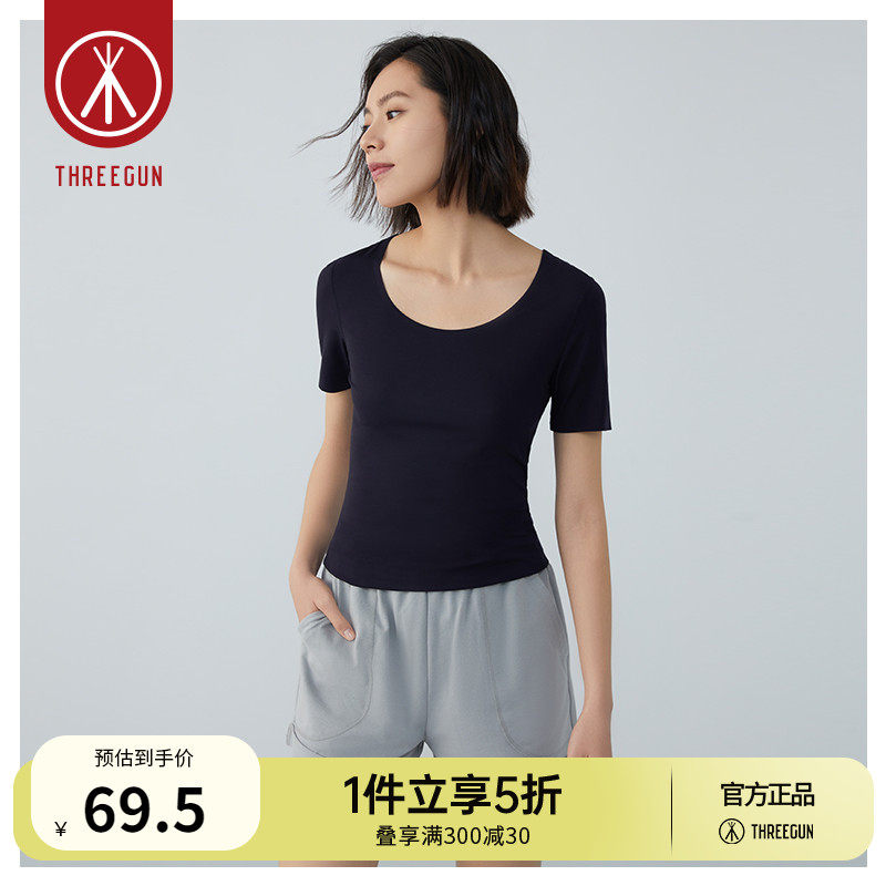 Three - gun T - shirts 100 Model cool breathable spring and summer new high - branch lady to undercut short sleeves