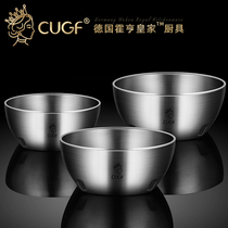 German CUGF 304 stainless steel double bowl insulated eating bowl home anti-hot iron bowl thickened eating noodle bowl children