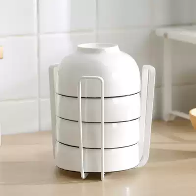 Japanese kitchen wrought iron bowl rack cabinet put Bowl shelf drain rack drawer drying bowl rack iron frame storage iron rack