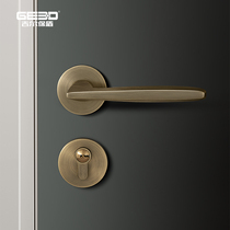 Gilbao Shield's new Chinese door lock indoor bedroom door magnetic suction sounding substrate wooden door handle bronze door lock