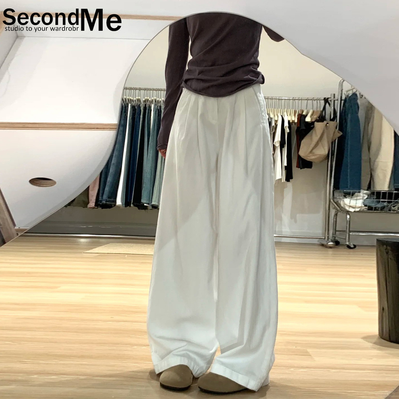 White Wide-Leg Jeans for Women, 2026 Summer New Style, Loose and Drapey, High-Waisted, Slimming, Versatile, Straight-Leg, Floor-Length Pants White Wide-Leg Jeans for Women, 2026 Summer New Style, Loose and Drapey, High-Waisted, Slimming, Versatile, Straight-Leg, Floor-Length Pants