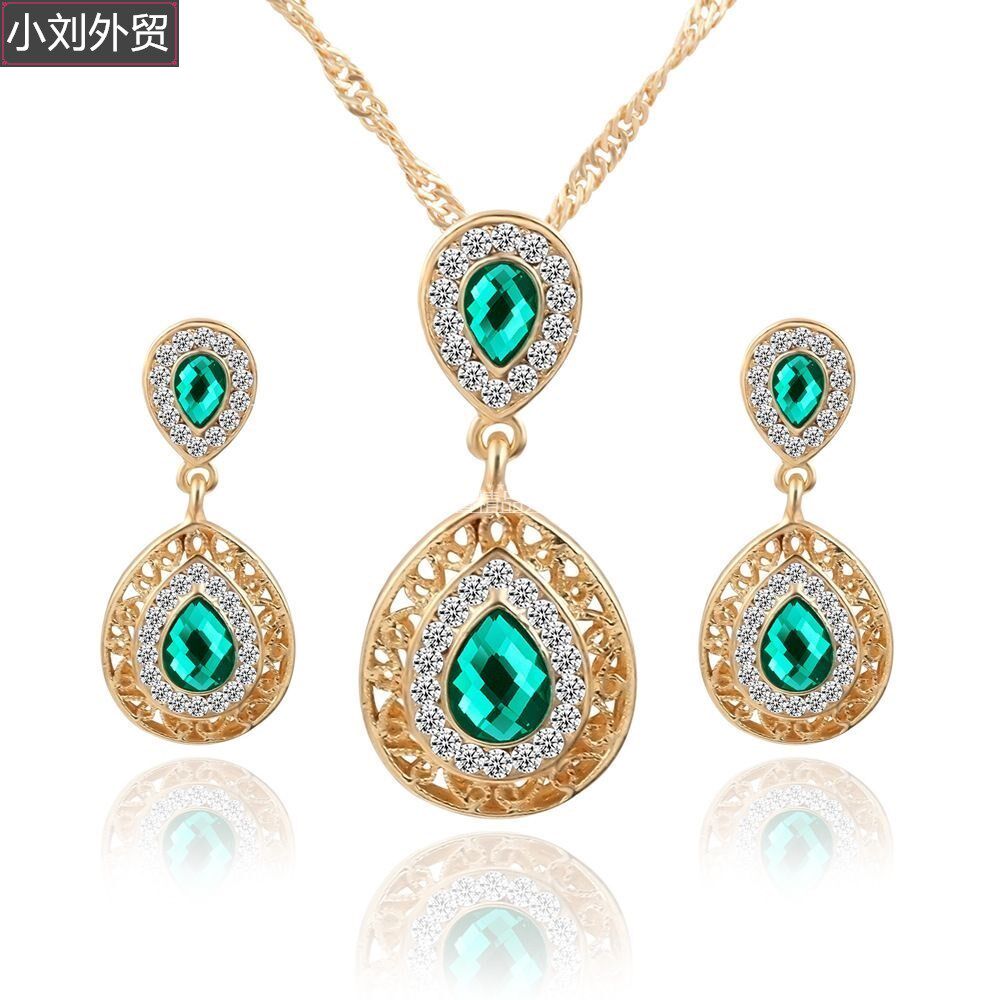 crystal pendant jewelry set for women – necklace & earrings elegant set