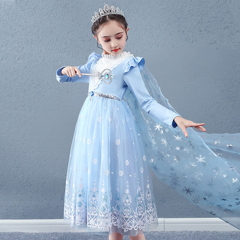 Frozen princess dress for girls Aisha spring genuine childrens lace Aisha girl dress for children spring models