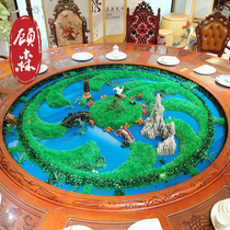 Gu Sen star hotel large round table decoration decoration simulation flower table flower Lyndhurst Middle table decoration Landscape