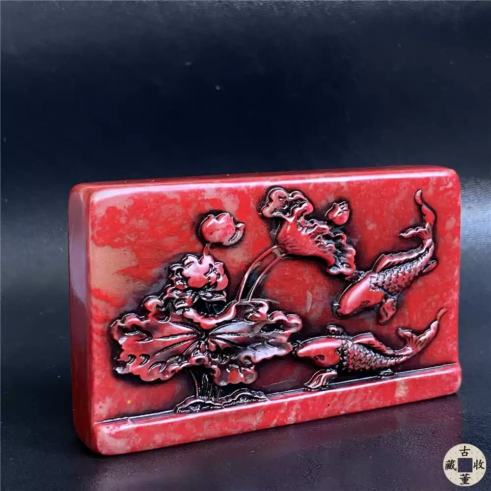 清代壽山石田黃印章純手工雕刻人物山水收藏文房四寶老印