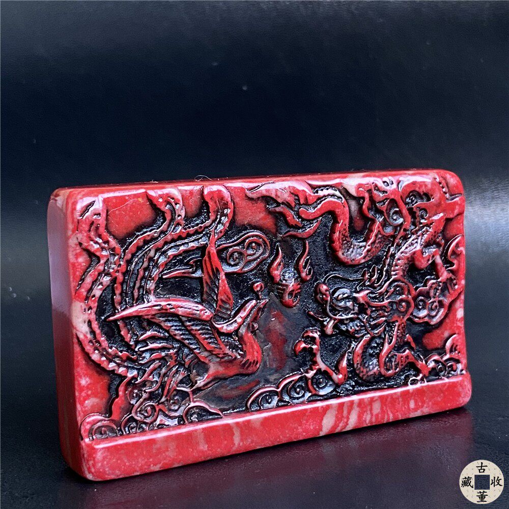 清代壽山石田黃印章純手工雕刻人物山水收藏文房四寶老印