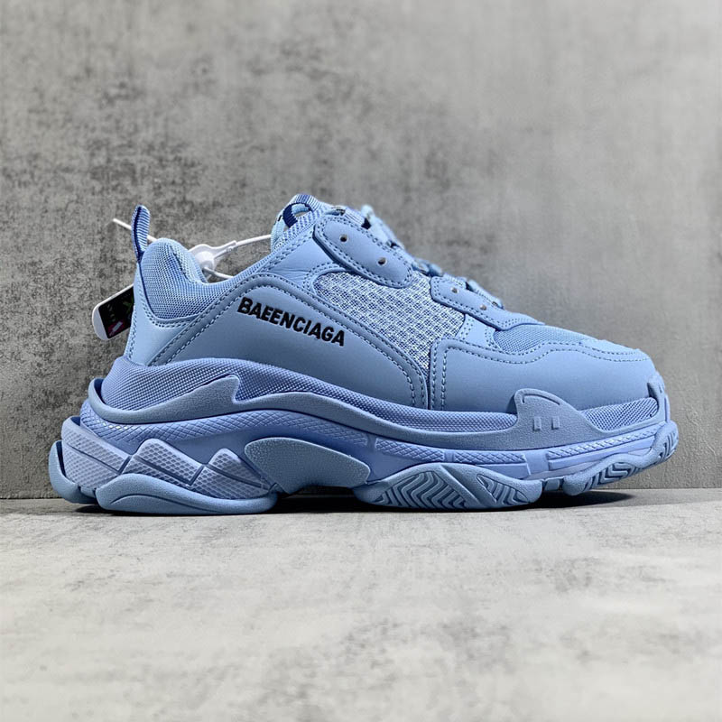 Haze Bluenew pattern Home B Daddy shoes GD Same triple s A generation Retro Make old thick Combined bottom increase lovers Grandpa shoes